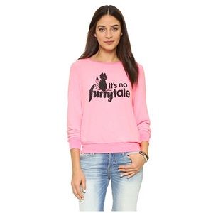 RARE Wildfox Pink Sweatshirt with Black Print